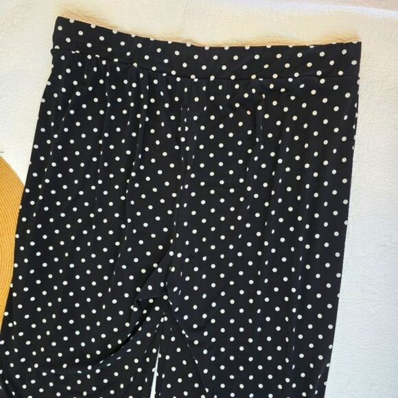 Chico's 3 Women's Pants Size XL 16 Black White Polka Dots Pull On Stretchy - Picture 10 of 12